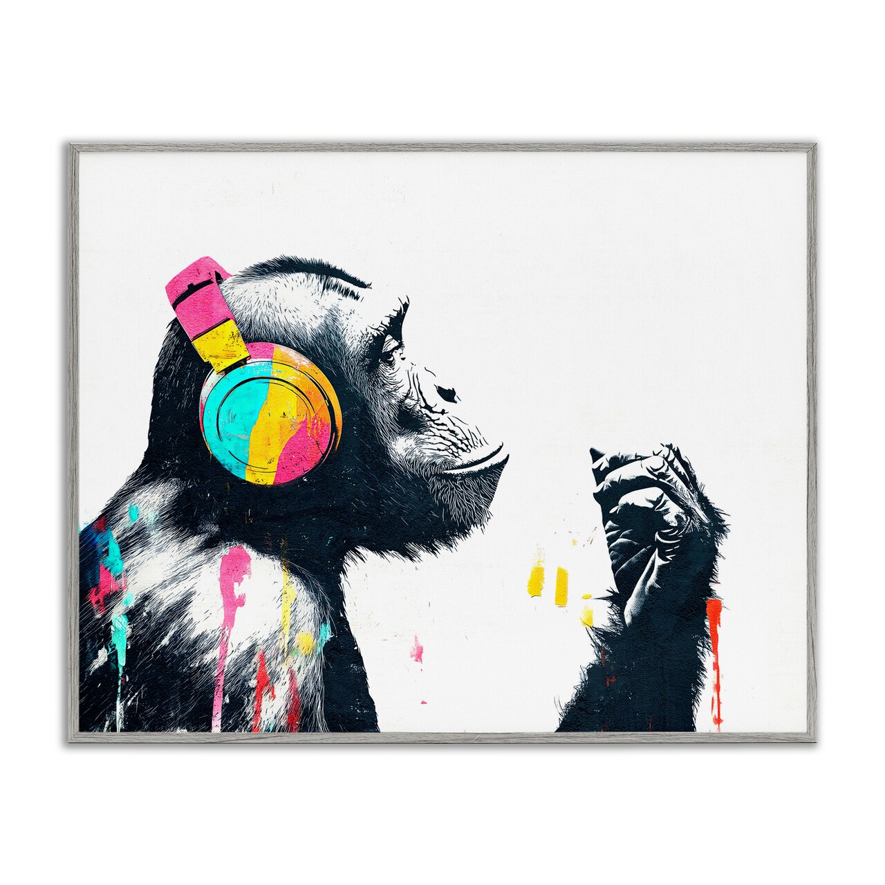 Stupell Industries Ape On Air Headphones Framed Giclee, design by Svetlana Aleynikova